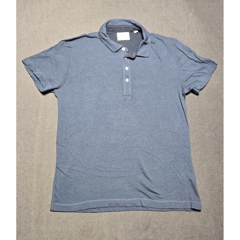 Billy Reid Shirt Mens Large Blue Short‎ Sleeve Polo Golf Cotton Soft
